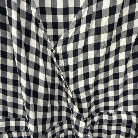 J. Crew Midi Gingham Navy White Wrap Dress XS - Picture 5 of 7
